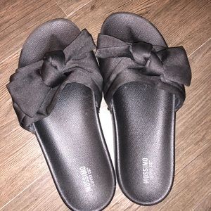 Satin Bow Slides